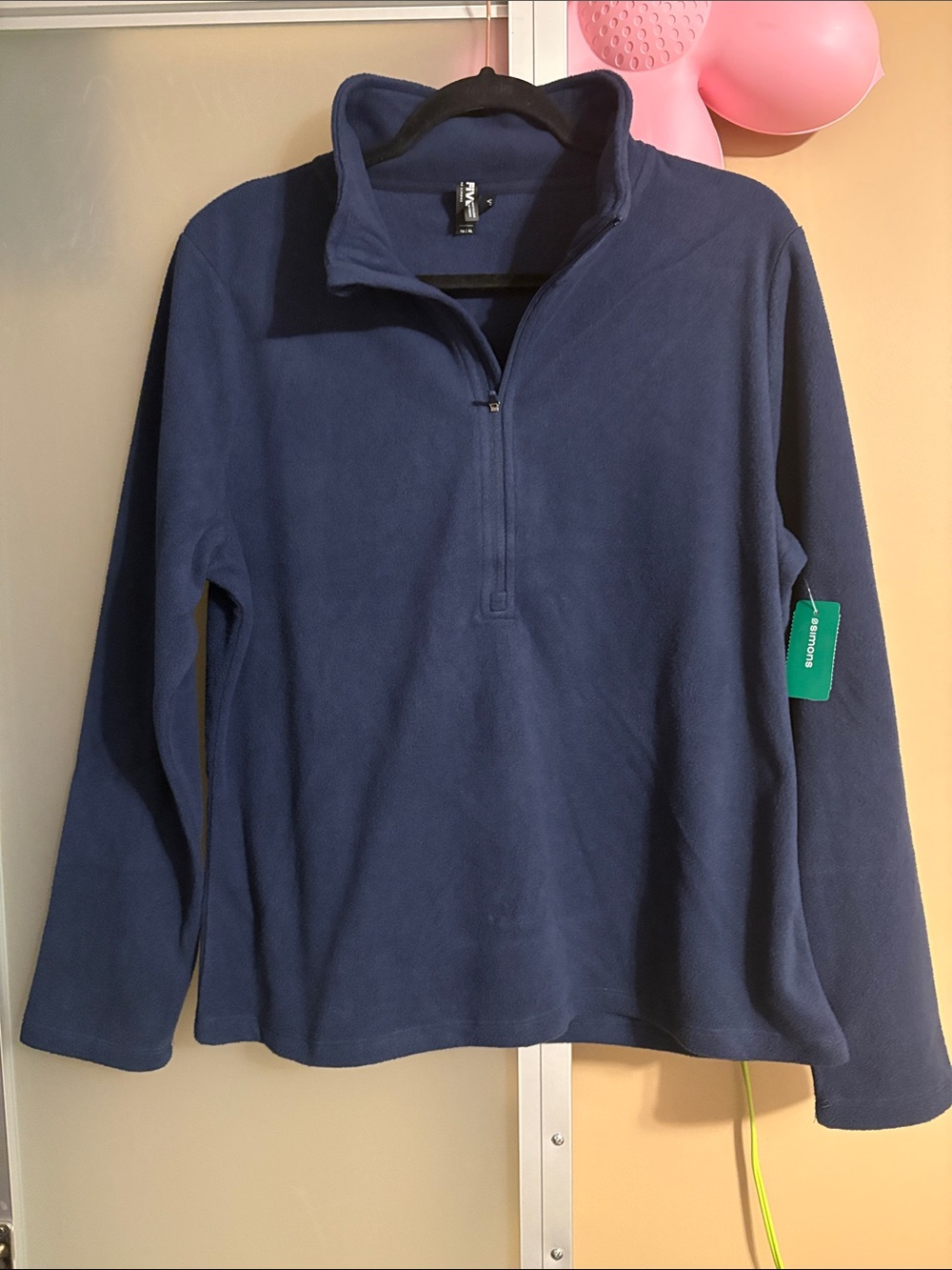 BNWT Simons Women’s Navy Quarter-Zip Fleece Pullover Sweater